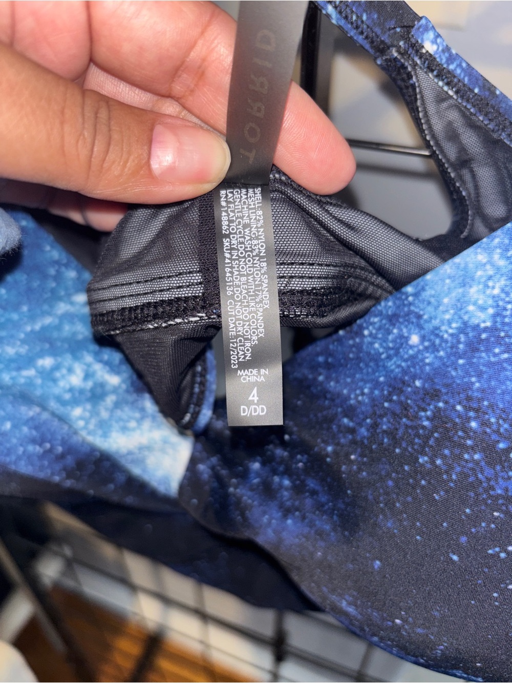 Torrid Blue Galaxy Print Wirefree Racerback Bikini Top EUC - Picture 3 of 6